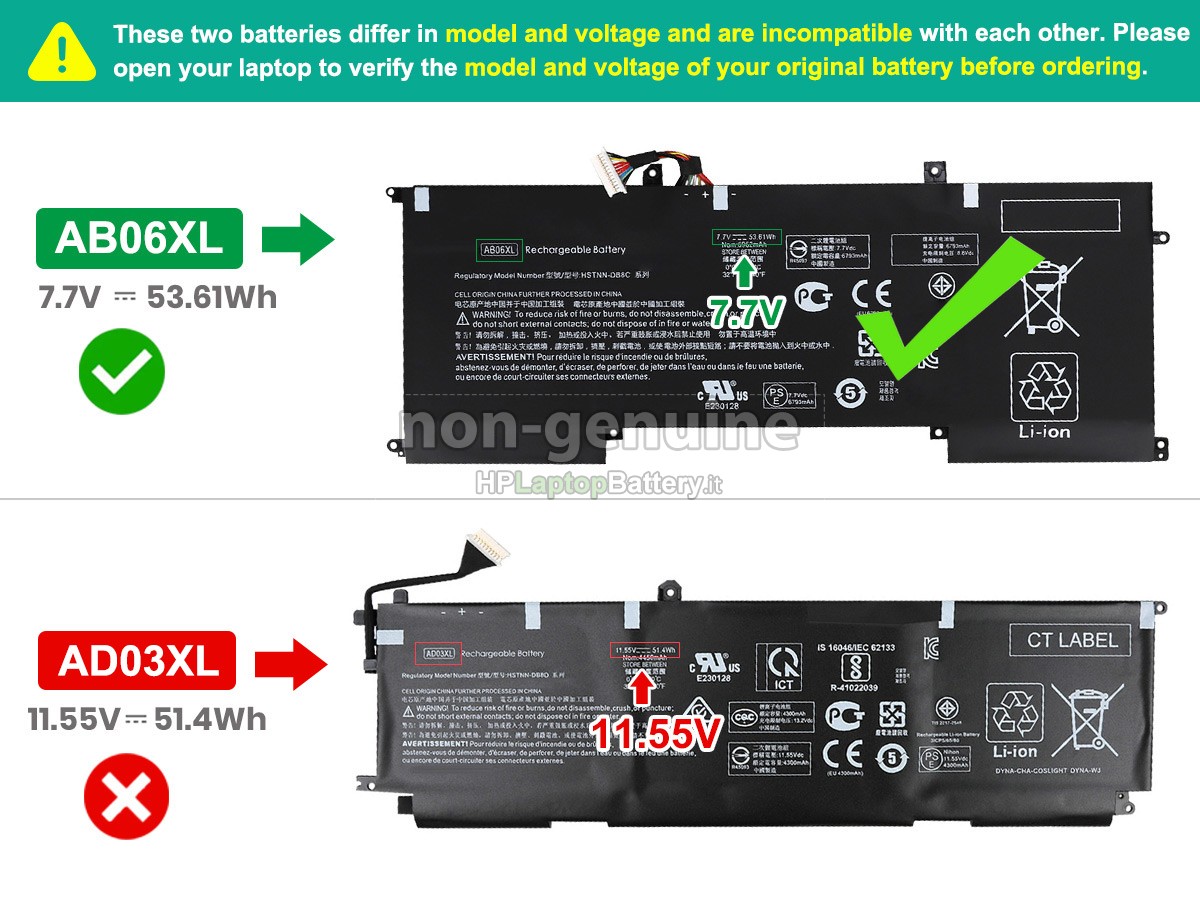Batteria sostitutiva per HP Envy 13-AD053TX